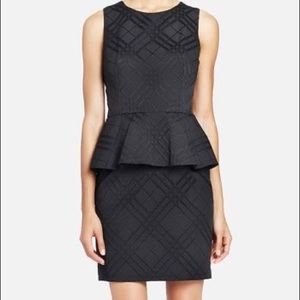 Cynthia Steff Black Plaid Peplum Dress